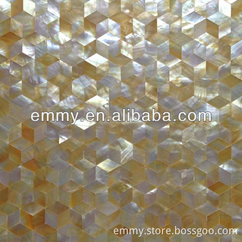 Yellow lip sea shell mosaic tile gold mother of pearl shell mosaic tile
